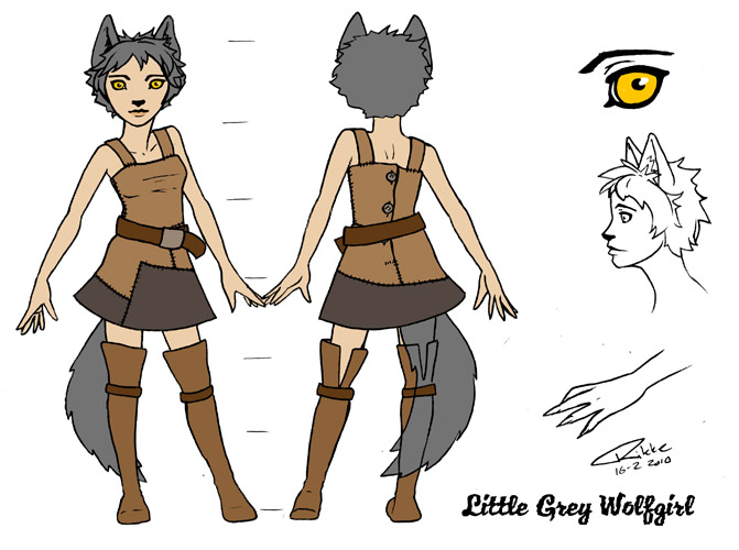 Little Grey Wolfgirl Model Sheet